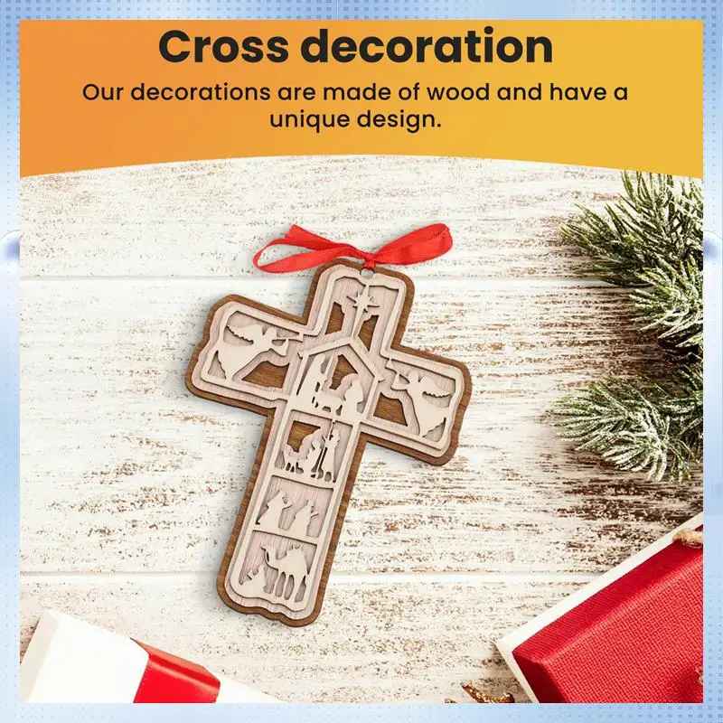 Jesuspirit Cross Ornaments For Christmas Tree, Christian Christmas Ornaments, Jesus Christmas Ornaments Religious, Ideas For Christmas Trees DCLAF34